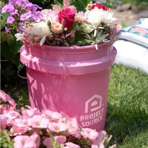 Project Source Pink Bucket with Flowers